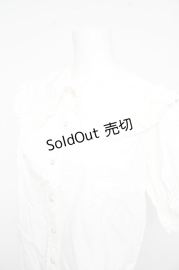 画像3: axes femme kawaii / 半袖丸襟コットンブラウス  白 Y-26-02-21-038-AX-BL-SZ-ZY (3)