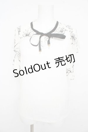 画像: axes femme / フロッキーチュール切替プルオーバー F 白 Y-26-02-21-039-AX-TO-SZ-ZY