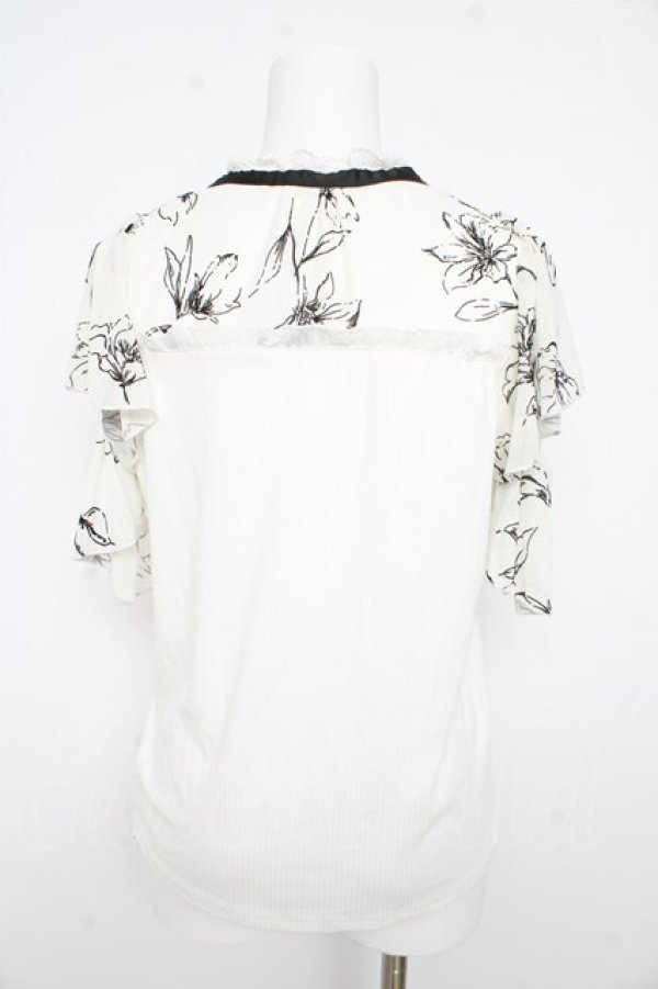 画像2: axes femme / フロッキーチュール切替プルオーバー F 白 Y-26-02-21-039-AX-TO-SZ-ZY (2)