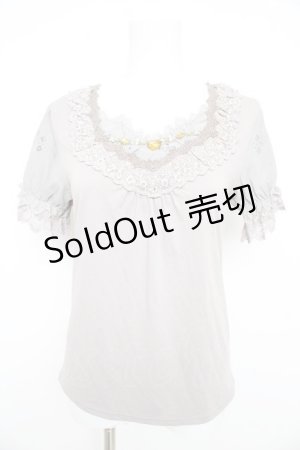 画像: axes femme / デザイン袖半袖インナーPO M グレー Y-26-02-21-041-AX-TO-SZ-ZY