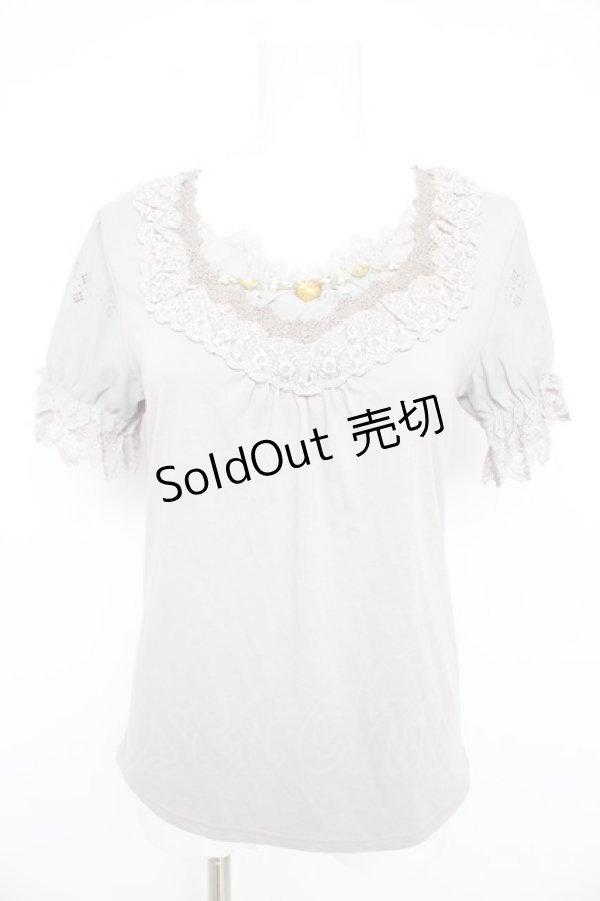 画像1: axes femme / デザイン袖半袖インナーPO M グレー Y-26-02-21-041-AX-TO-SZ-ZY (1)