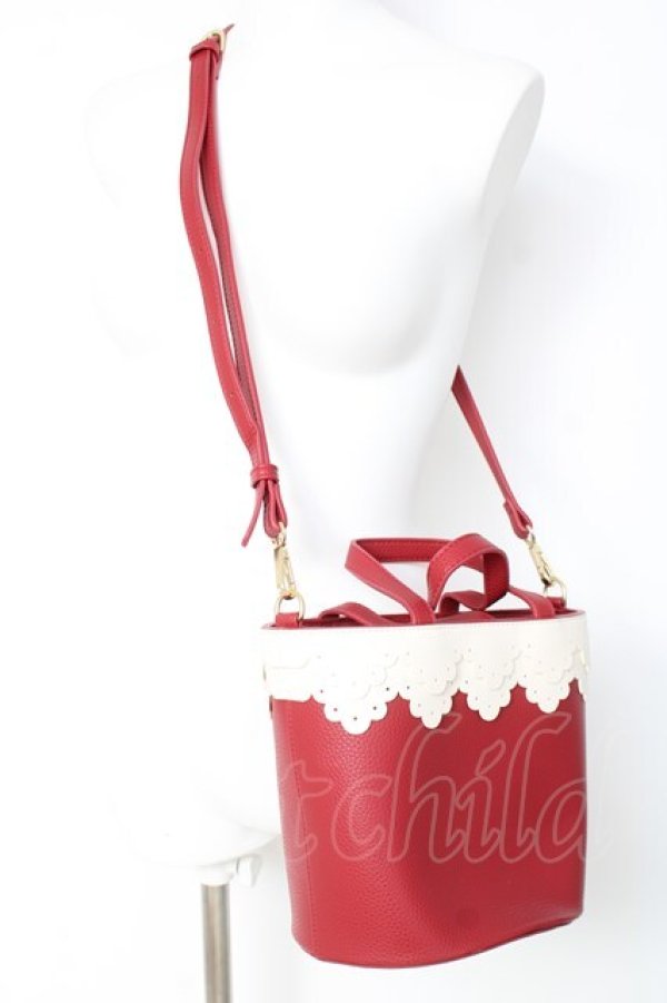 画像2: m petit by misako / AMスカラップ2WAYバッグ  赤 Y-26-02-23-033-LO-BG-SZ-ZY (2)