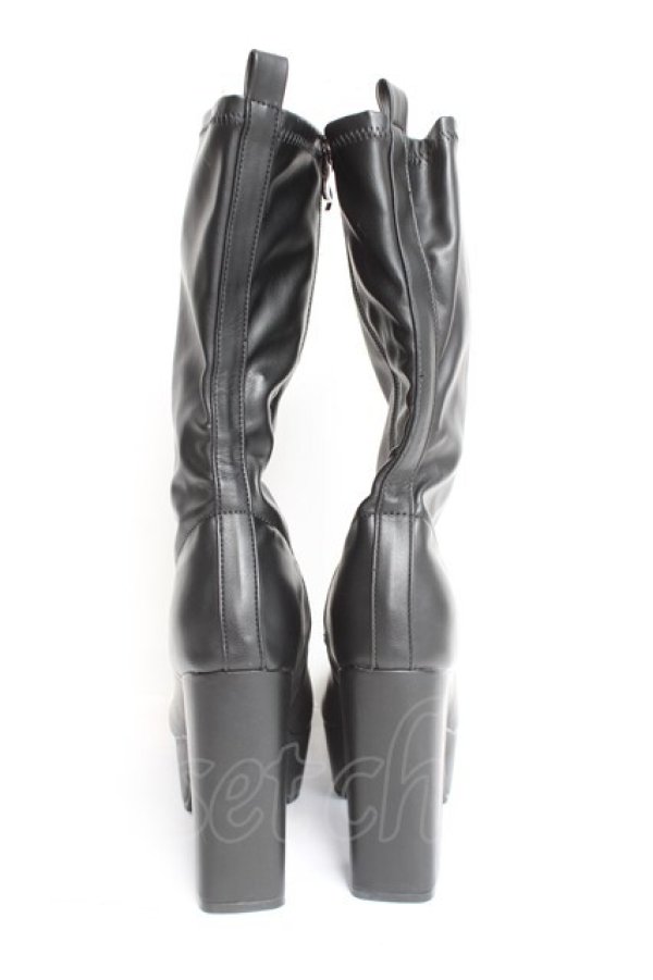 画像3: YOSUKE / 厚底ストレッチブーツ LL 黒 Y-26-02-23-039-PU-SH-SZ-ZY (3)