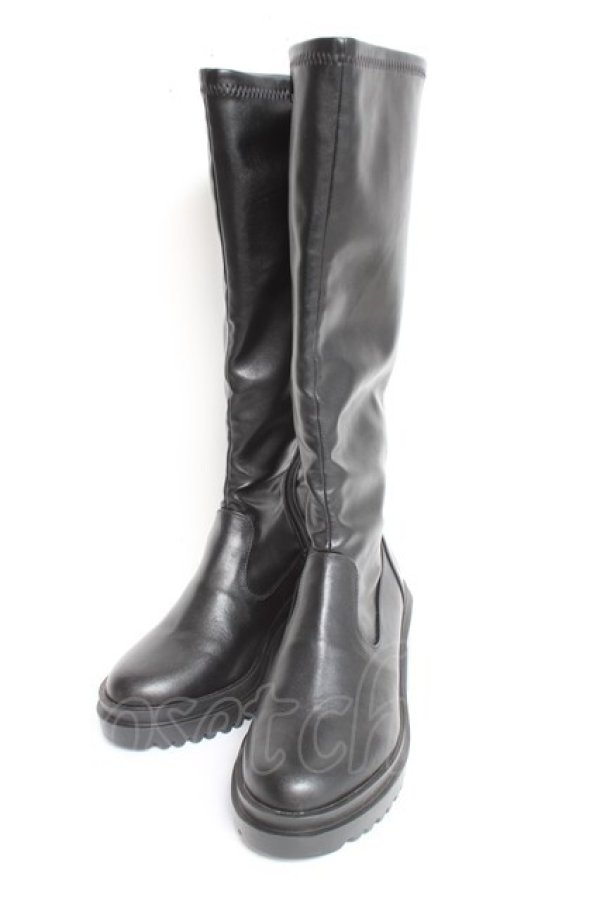 画像1: YOSUKE / ストレッチブーツ LL ブラック Y-26-02-23-040-PU-SH-SZ-ZY (1)