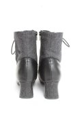 画像3: an another angelus / 細レースアップツイードコンビブーツ M グレー Y-26-02-23-043-CA-SH-SZ-ZY (3)