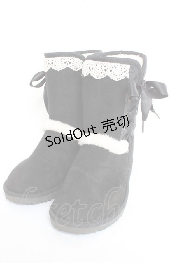 画像1: axes femme / 編み上げブーツ M 黒 Y-26-02-23-046-AX-SH-SZ-ZTK041 (1)