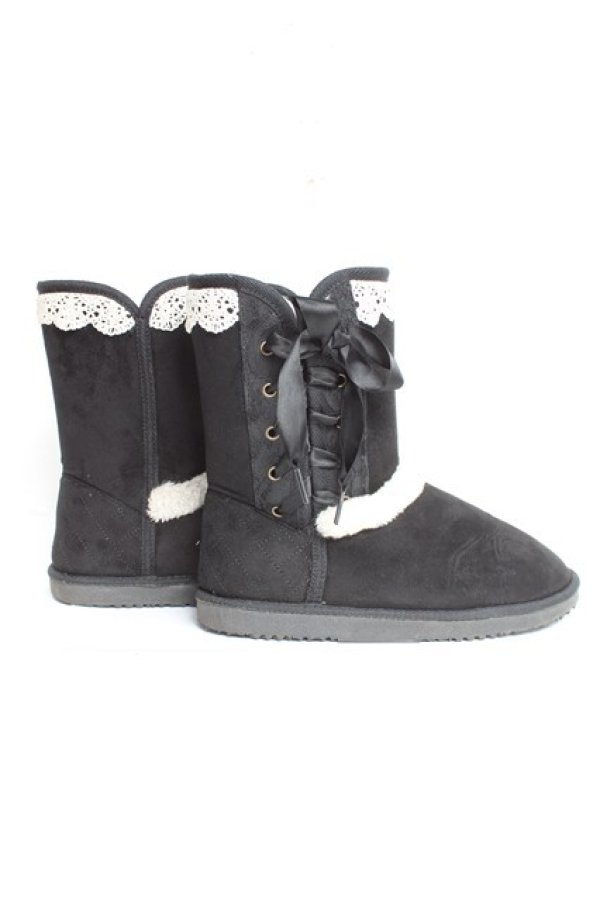 画像4: axes femme / 編み上げブーツ M 黒 Y-26-02-23-046-AX-SH-SZ-ZY (4)