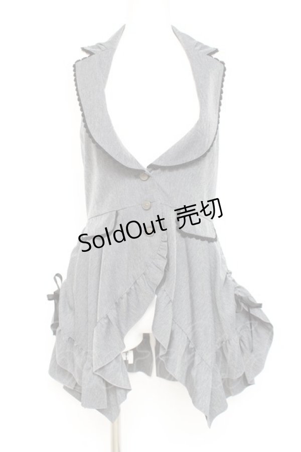 画像1: axes femme / サイドドロストロングベスト  グレー Y-26-02-23-048-AX-TO-SZ-ZY (1)