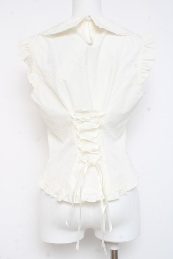 画像2: axes femme / パール付薔薇刺繍ノースリブラウス F 生成り Y-26-02-23-053-AX-BL-SZ-ZY (2)