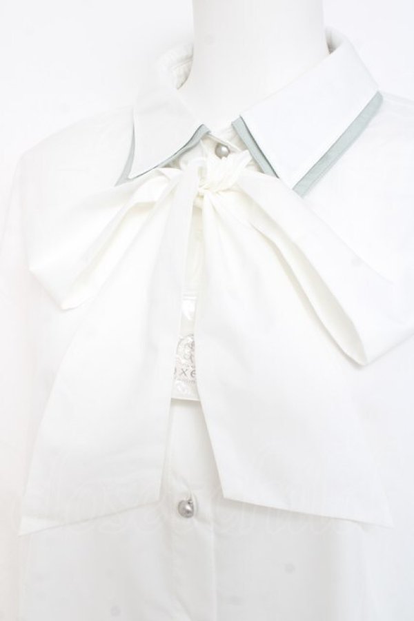 画像3: axes femme / バイカラーリボンシャツ  白 Y-26-02-23-054-AX-BL-SZ-ZY (3)