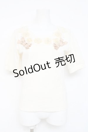 画像: axes femme / フラワーリボンテレコTシャツ M 生成り Y-26-02-23-059-AX-TO-SZ-ZY