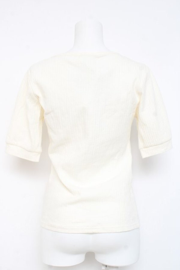 画像2: axes femme / フラワーリボンテレコTシャツ M 生成り Y-26-02-23-059-AX-TO-SZ-ZY (2)