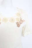 画像3: axes femme / フラワーリボンテレコTシャツ M 生成り Y-26-02-23-059-AX-TO-SZ-ZY (3)