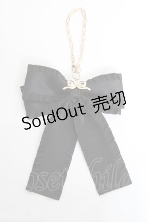 画像: ｍ petit by misako / リボンバッグチャーム  黒 Y-26-02-23-010-LO-ZA-SZ-ZT636-F005