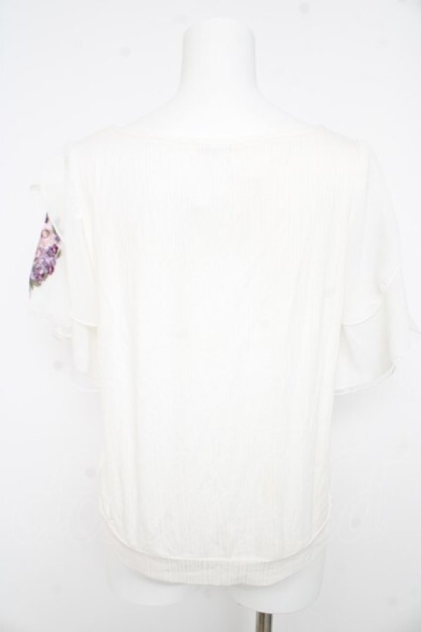 画像2: axes femme / 袖花刺繍リブプルオーバー M シロ Y-26-02-23-062-AX-TO-IG-ZY (2)