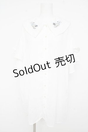 画像: axes femme / 刺繍チュニックブラウス M 白 Y-26-02-23-064-AX-TO-SZ-ZI