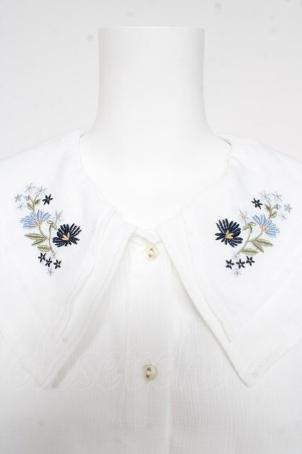 画像3: axes femme / 刺繍チュニックブラウス M 白 Y-26-02-23-064-AX-TO-SZ-ZY (3)