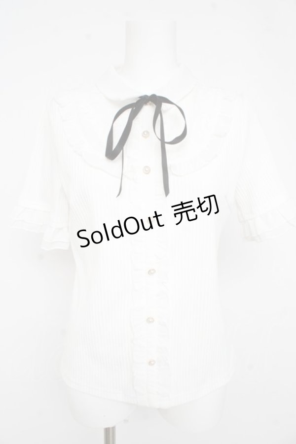 画像1: axes femme / 襟付きブロッキングリブプルオーバー F 白 Y-26-02-23-065-AX-TO-SZ-ZY (1)