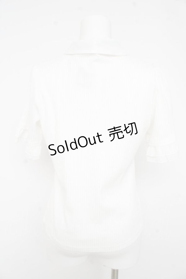 画像2: axes femme / 襟付きブロッキングリブプルオーバー F 白 Y-26-02-23-065-AX-TO-SZ-ZY (2)