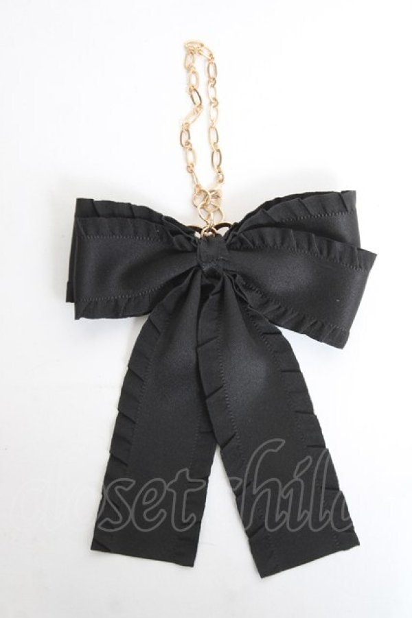画像2: ｍ petit by misako / リボンバッグチャーム  黒 Y-26-02-23-010-LO-ZA-SZ-ZY (2)