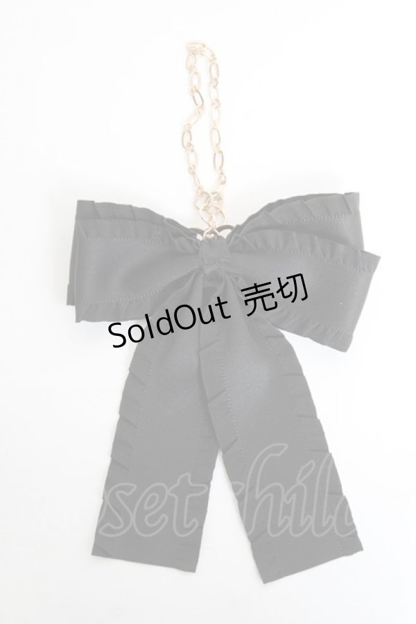 画像2: ｍ petit by misako / リボンバッグチャーム  黒 Y-26-02-23-010-LO-ZA-SZ-ZT636-F005 (2)