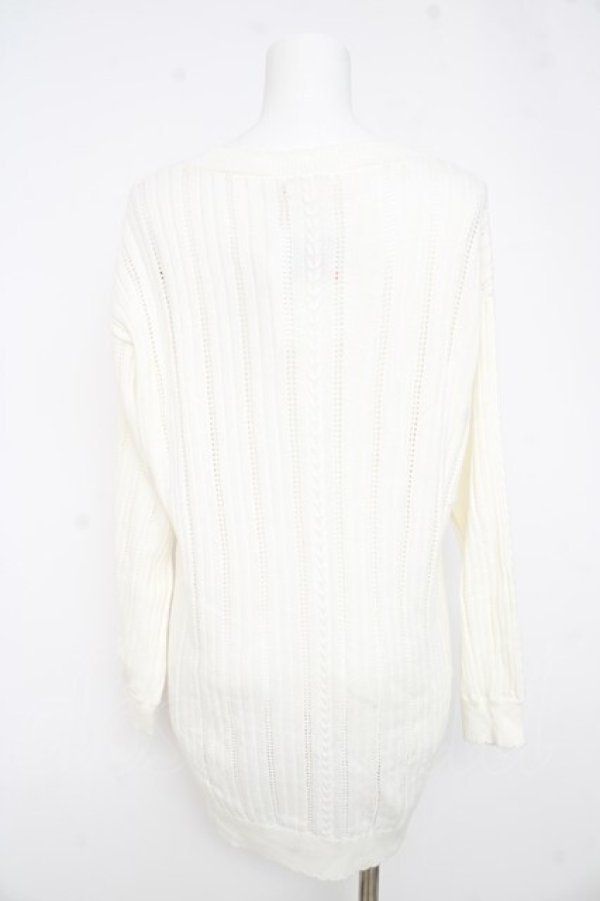 画像2: axes femme / 桜刺繍ロングニットカーデ  生成り Y-26-02-23-067-AX-TO-SZ-ZY (2)