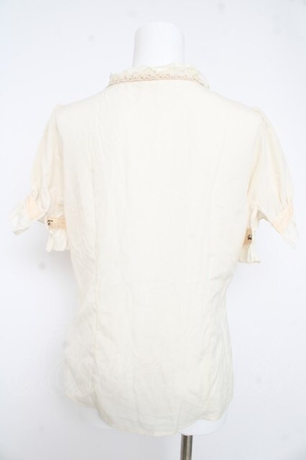 画像2: axes femme / スタンド襟レースブラウス M キナリ Y-26-02-23-072-AX-BL-SZ-ZY (2)