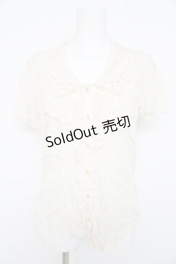 画像1: axes femme / ドビードット半袖ブラウス  生成り Y-26-02-23-074-AX-BL-SZ-ZY (1)