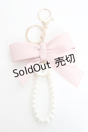 画像: m petit by misako / パールリボンチャーム  ピンク Y-26-02-23-012-LO-ZA-SZ-ZT636-F005