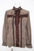 画像1: axes femme / レジメンタル柄ブラウス  茶 Y-26-02-23-086-AX-BL-SZ-ZY (1)