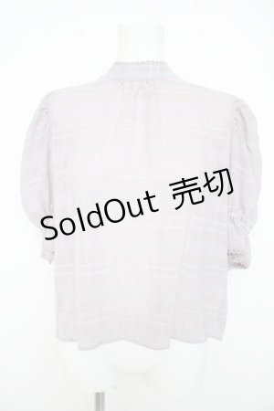 画像: axes femme POETIQUE / シアーチェックボウタイブラウス  ラベンダー（公式色展開グレー） Y-26-02-23-087-AX-BL-IG-ZY