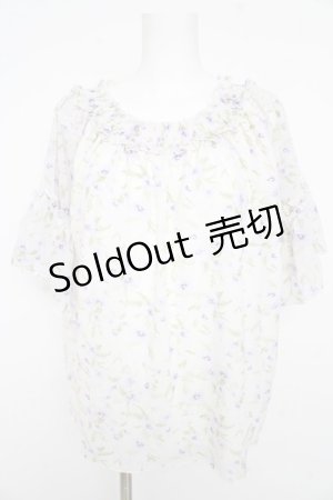 画像: axes femme / 花柄エスパンディプルオーバー  オフシロ×ラベンダー Y-26-02-23-088-AX-TO-IG-ZY