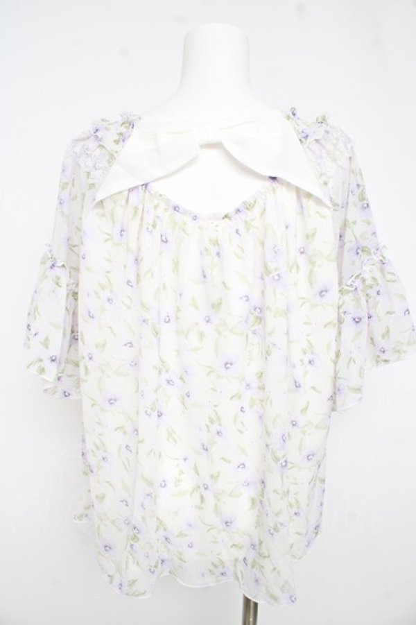 画像2: axes femme / 花柄エスパンディプルオーバー  オフシロ×ラベンダー Y-26-02-23-088-AX-TO-IG-ZY (2)