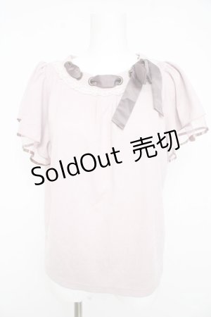 画像: axes femme POETIQUE / ネックリボンデザインカットソー M ピンク Y-26-02-23-089-AX-TO-IG-ZY