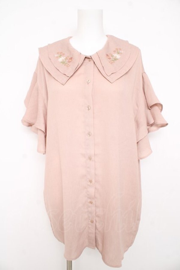 画像1: axes femme / 刺繍チュニックブラウス M ベージュ Y-26-02-23-091-AX-TO-SZ-ZY (1)