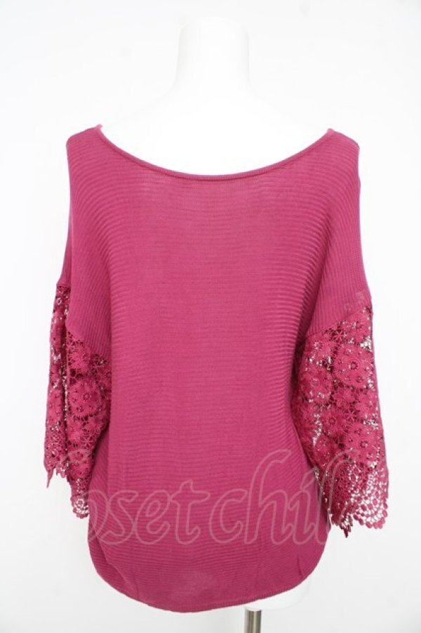 画像2: axes femme / レーススリーブニット M パープル Y-26-02-23-092-AX-TO-SZ-ZY (2)