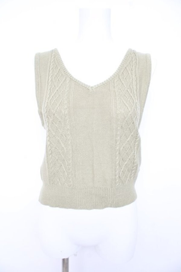 画像1: axes femme / ニットビスチェアンサンブル ニットビスチェ単品 M グリーン Y-26-02-23-095-AX-TO-IG-ZY (1)