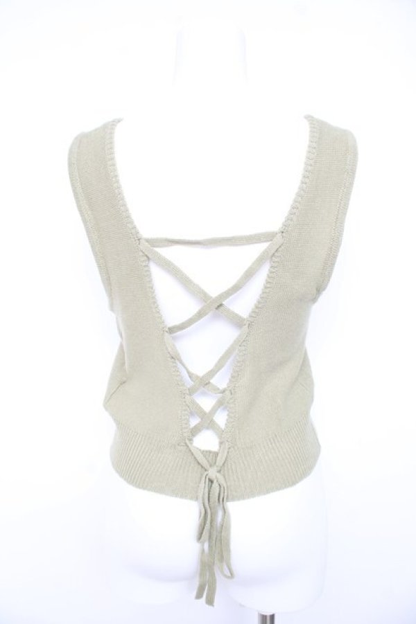 画像2: axes femme / ニットビスチェアンサンブル ニットビスチェ単品 M グリーン Y-26-02-23-095-AX-TO-IG-ZY (2)