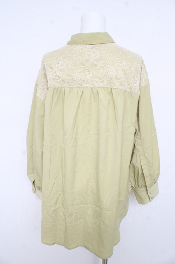 画像2: axes femme / ヨークレースシアーシャツ F イエロー Y-26-02-23-097-AX-BL-IG-ZY (2)