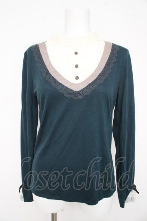 画像: axes femme / 重ね着風カットソー  グリーン Y-26-02-23-098-AX-TO-SZ-ZY