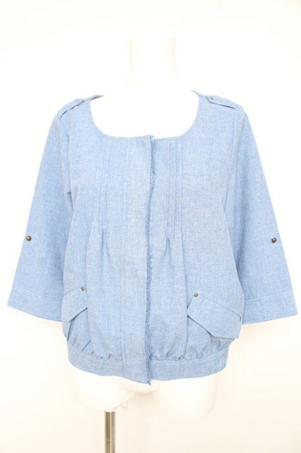 画像1: axes femme / ショートジップジャケット M ブルー Y-26-02-23-103-AX-JA-IG-ZY (1)