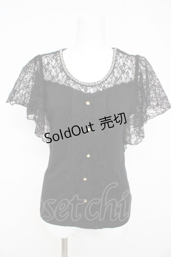 画像1: axes femme / ビスチェ風フレア袖プルオーバー M 黒 Y-26-02-23-109-AX-TO-SZ-ZY (1)