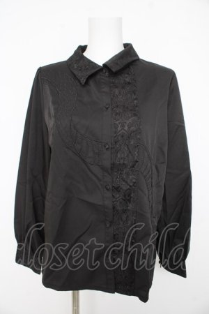 画像: axes femme POETIQUE / ヘビスケール刺繍ブラウス  黒 Y-26-02-23-111-AX-BL-SZ-ZY