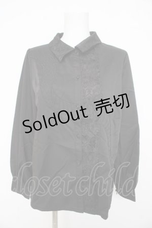 画像: axes femme POETIQUE / ヘビスケール刺繍ブラウス  黒 Y-26-02-23-111-AX-BL-SZ-ZI