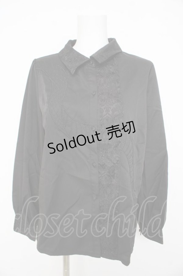 画像1: axes femme POETIQUE / ヘビスケール刺繍ブラウス  黒 Y-26-02-23-111-AX-BL-SZ-ZI (1)
