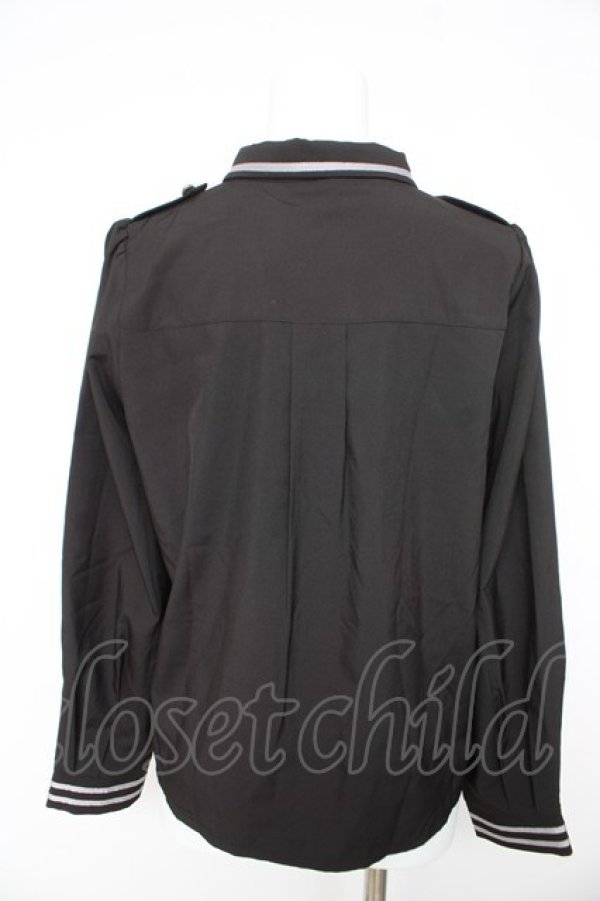 画像2: axes femme / タイ付ミリタリー風ブラウス M 黒 Y-26-02-23-112-AX-TO-SZ-ZY (2)