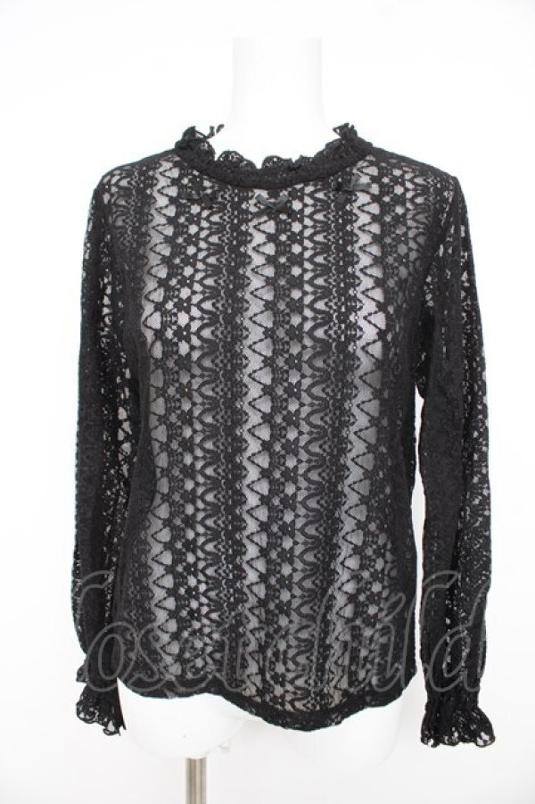 画像1: m petit by misako / レースインナートップス  黒 Y-26-02-23-114-LO-TO-SZ-ZY (1)