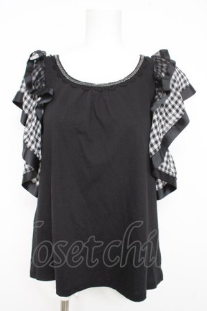 画像: axes femme / 袖フリルカットソー M 黒 Y-26-02-23-117-AX-TO-SZ-ZY