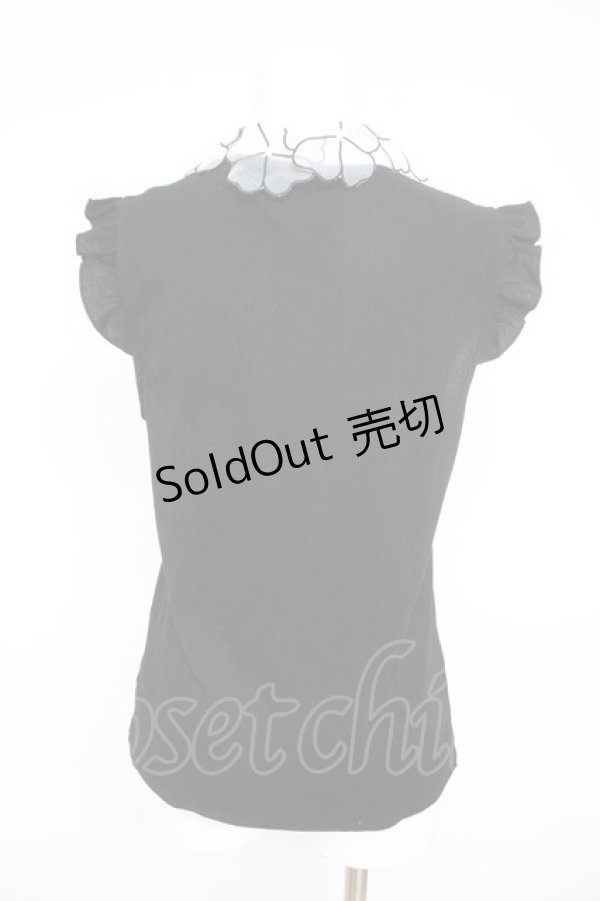 画像2: axes femme / お花モチーフ使いノースリトップス M クロ Y-26-02-23-118-AX-TO-IG-ZY (2)