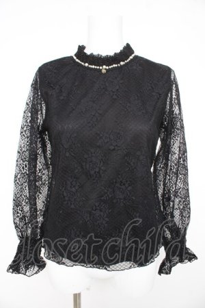 画像: axes femme / 花柄総レースプルオーバー M クロ Y-26-02-23-119-AX-TO-IG-ZY